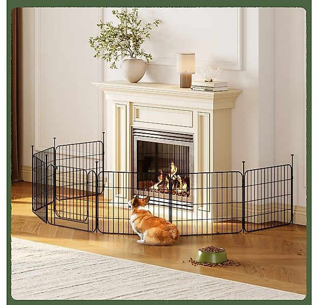 Yaheetech Freigehege, Welpenauslauf aus 16 Gitterelementen für Flur/Treppe/ günstig online kaufen