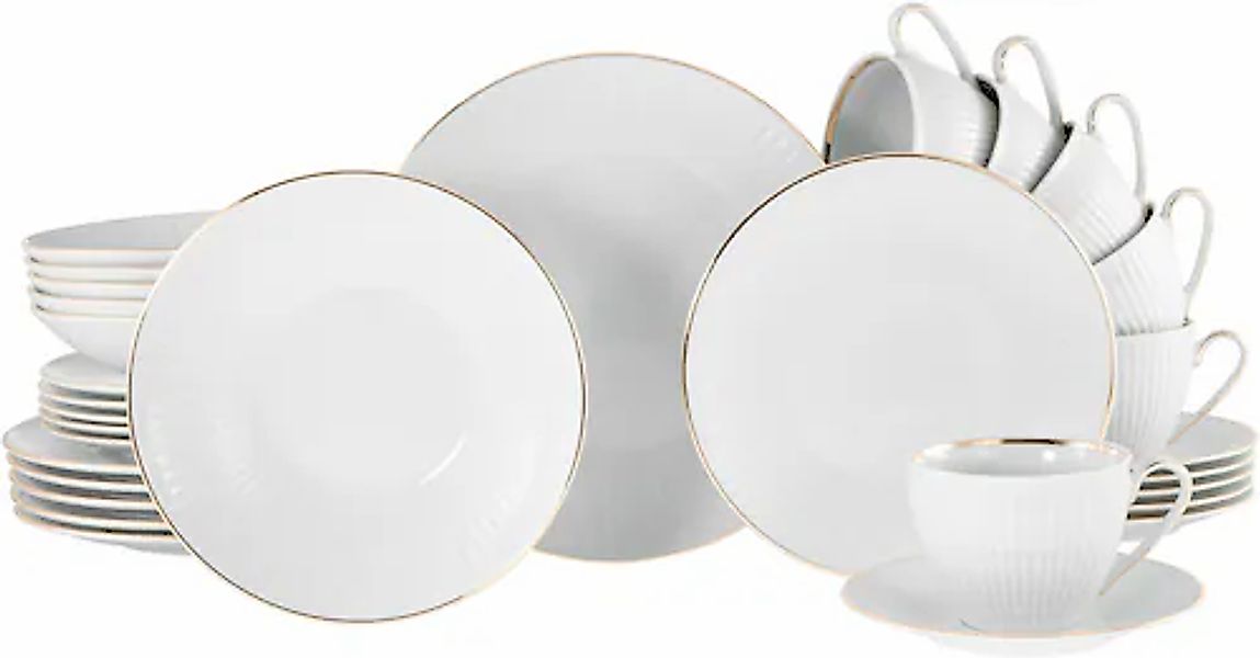 CreaTable Kombiservice »Valencia Gold, Kombi-Service 30-tlg« Elegant, Goldr günstig online kaufen