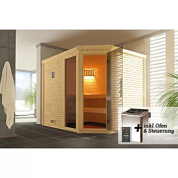 Weka Design-Sauna Cubilis 3 Sparset 7,5 kW BioS digi. Steuerung Glastür Fen günstig online kaufen
