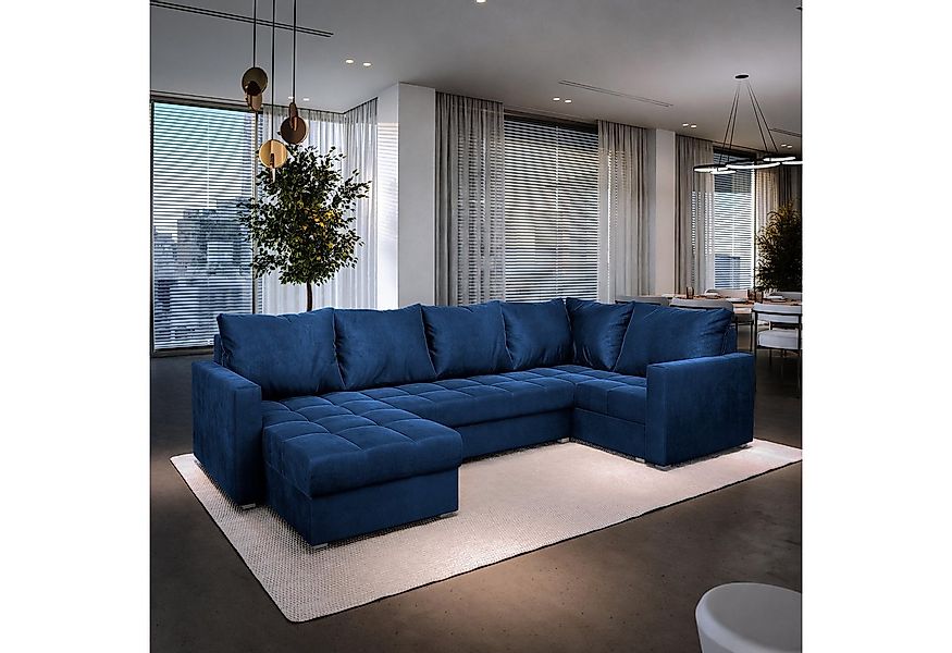 Masseno Ecksofa LORIVO mit Schlaffunktion U-Form, Sofa mit Bettkasten günstig online kaufen