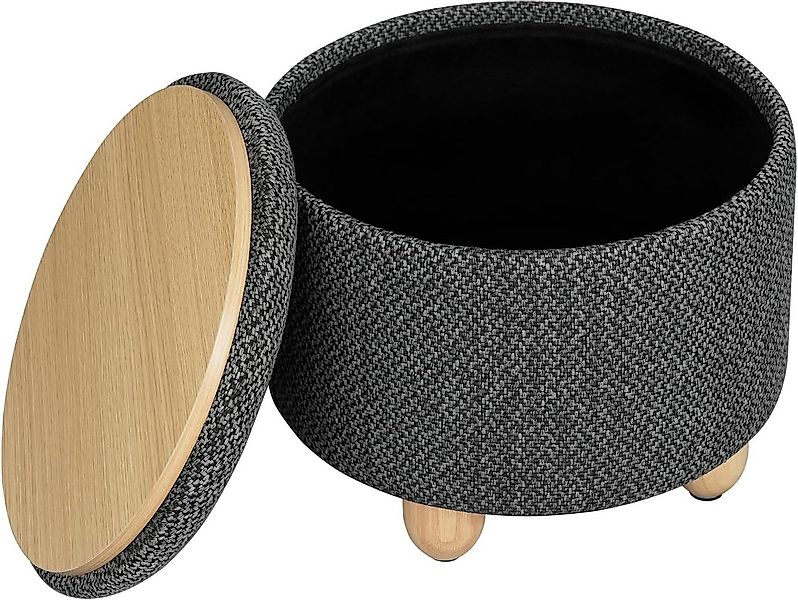 Woltu Sitzhocker (1 St), Fußhocker mit Stauraum, gepolstert, mit Leinenbezu günstig online kaufen