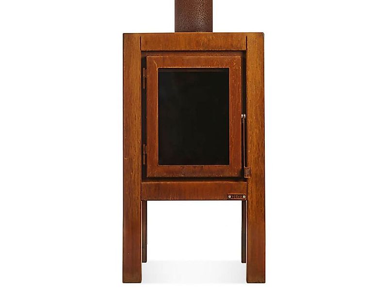 Quaruba Terrassenkamin Corten-Stahl Ohne Rollen XL 1 Seite Glas günstig online kaufen