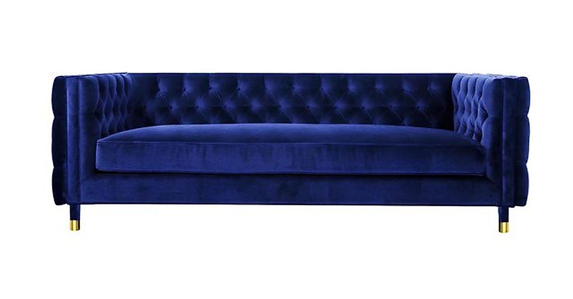 Xlmoebel 4-Sitzer Neu Chesterfield Big 4-Sitzer Sofa in Blauem Textilstoff günstig online kaufen