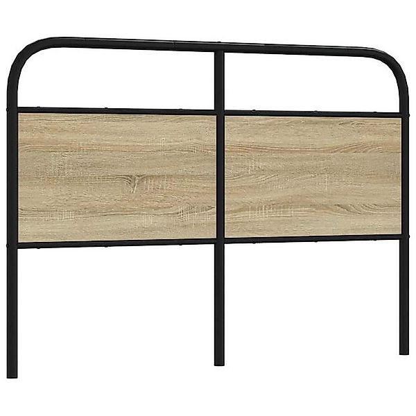 vidaXL Bett, Kopfteil Räuchereiche 135 cm Stahl und Holzwerkstoff günstig online kaufen