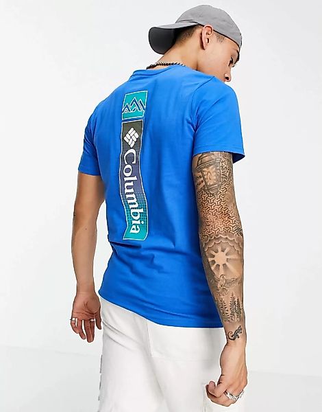 Columbia – Rapid Ridge – T-Shirt in Blau mit Grafik auf dem Rücken günstig online kaufen