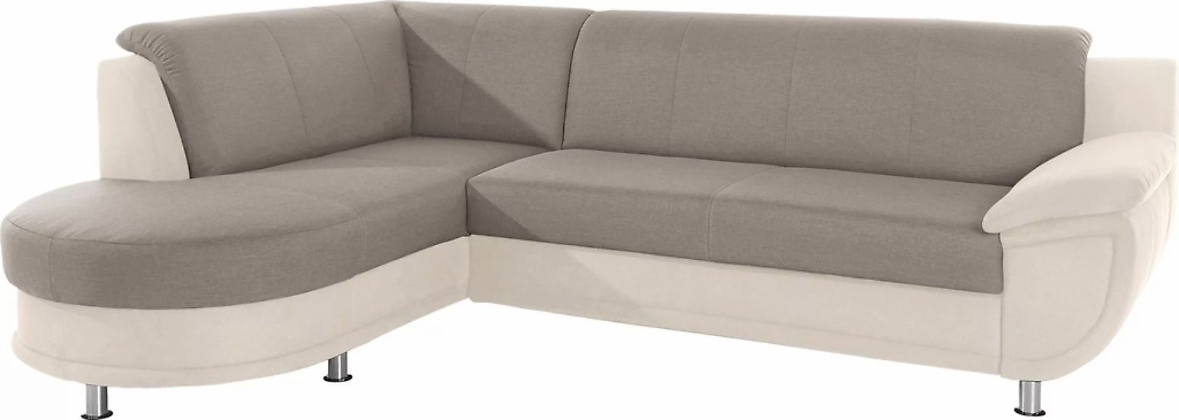 TRENDMANUFAKTUR Ecksofa »Rondo 3, zeitlos und bequem, Materialmix, breite A günstig online kaufen