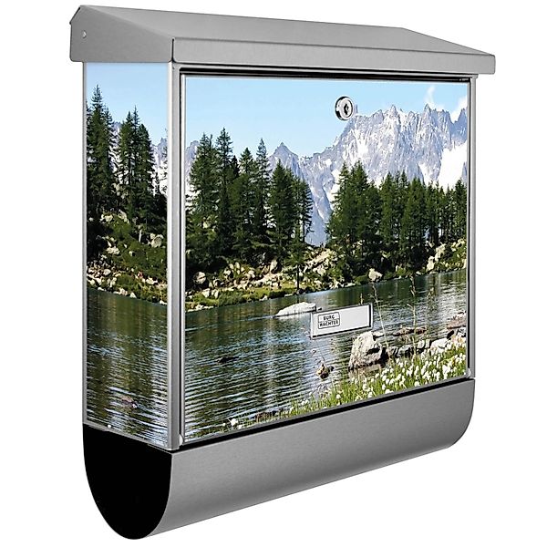 Banjado Briefkasten Edelstahl 38x39x12cm Mit Zeitungsfach Inkl. Montagemate günstig online kaufen