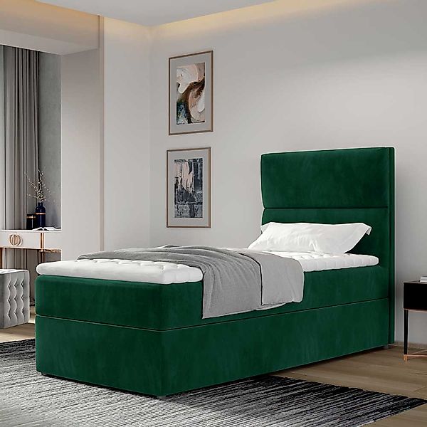 Einzelbett Boxbett in Dunkelgrün Liegefläche 90x200 cm günstig online kaufen