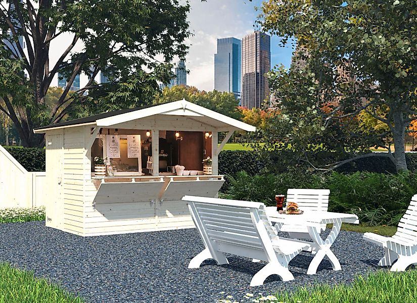 Palmako Gerätehaus "Marktstand Stella", natur günstig online kaufen