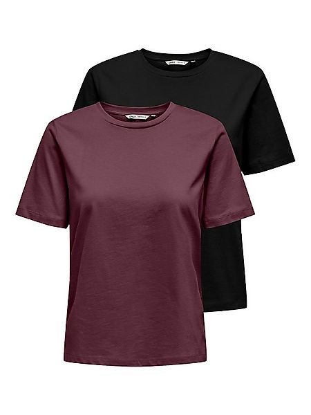 ONLY Kurzarmshirt ONLONLY – Doppelpack T-Shirts für Alltag und Freizeit (Pa günstig online kaufen