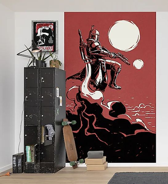 Komar Vlies Fototapete Star Wars Boba Fett The Bounty Hunter Rot günstig online kaufen