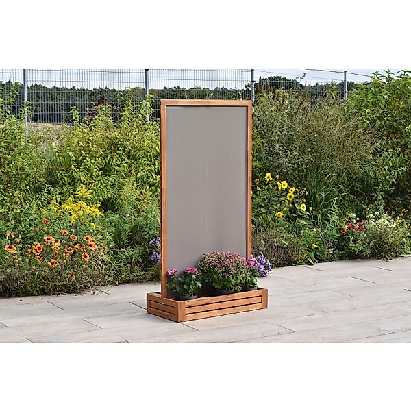 Merxx Sichtschutz mit Textilbespannung 90 x 45 x 171 cm Akazie/Textil günstig online kaufen