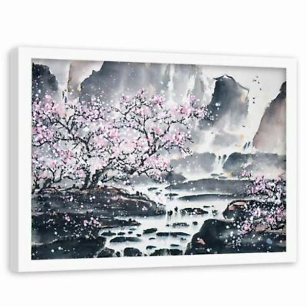 FEEBY® Kunst rosa Bäume Leinwandbilder bunt Gr. 90 x 60 günstig online kaufen