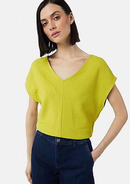 Comma Kurzarmshirt Relaxed-Fit-Shirt mit Struktur und V-Ausschnitt günstig online kaufen