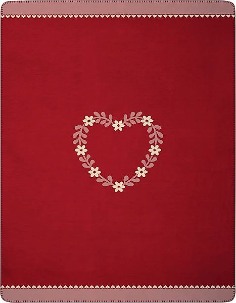 Biederlack Wohndecke »Wohndecke Heartwarming«, im romantischen Design günstig online kaufen