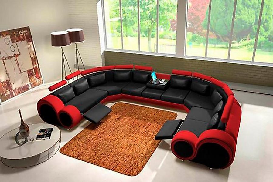 JVmoebel Ecksofa Ledersofa Polster Sofa Couch Ecksofa Wohnlandschaft Riesen günstig online kaufen
