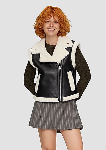 QS Outdoorjacke Outdoor-Weste Weste in Lammfell-Optik günstig online kaufen