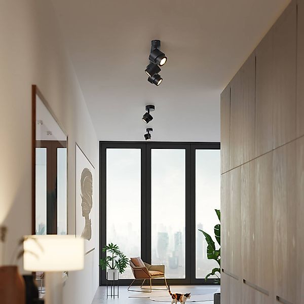 LED-Spot BRUSH, schwarz, 50 cm, 3-flg., Metall, dim, 2.700 K günstig online kaufen