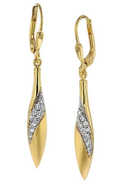 trendor Paar Ohrhänger Damen Gold auf Silber 925 Zirkonia günstig online kaufen