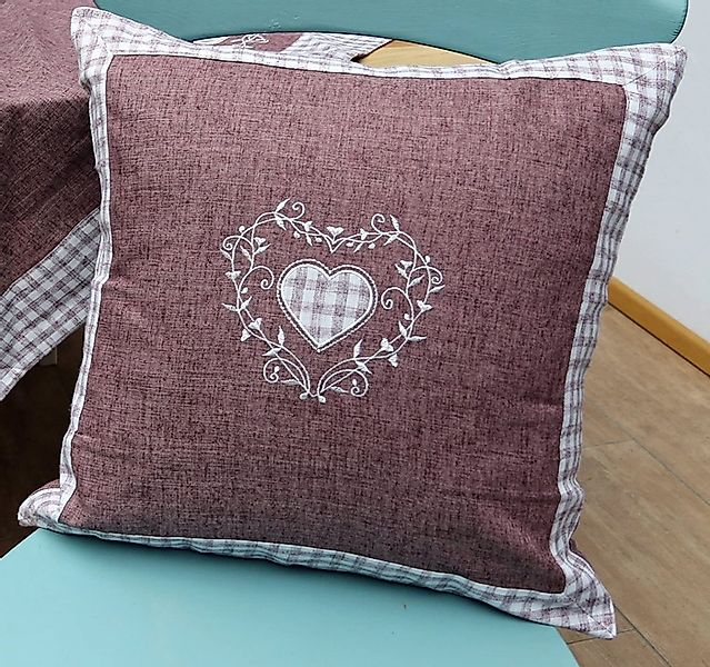 heimtexland Tischdecke Landhaus Tischdeko Serie Karo Leinen bestickt (Stück günstig online kaufen