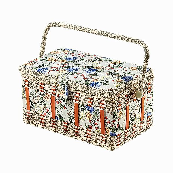 Kobolo Nähkorb Nähkästchen eckig mit Blumenmuster günstig online kaufen