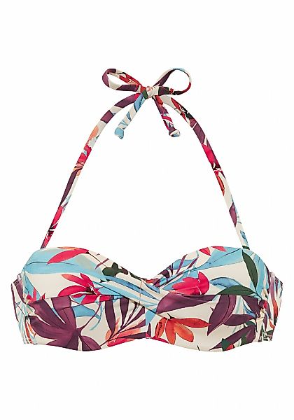 LASCANA Bügel-Bandeau-Bikini-Top "Imani", mit sommerlichem Blätterprint günstig online kaufen