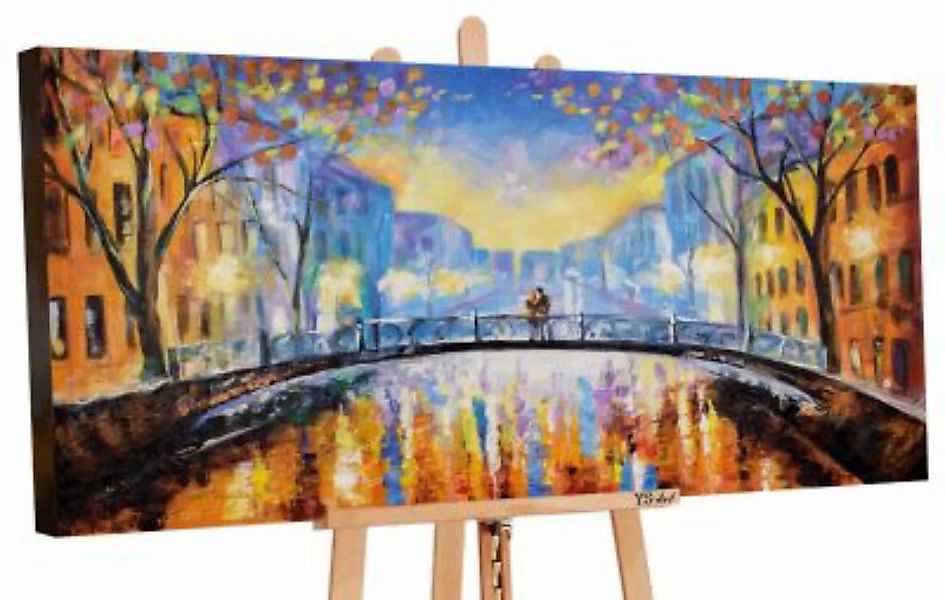 YS-Art™ "Gemälde Acryl ""Herbst Romanze"" handgemalt auf Leinwand 120x60 cm günstig online kaufen