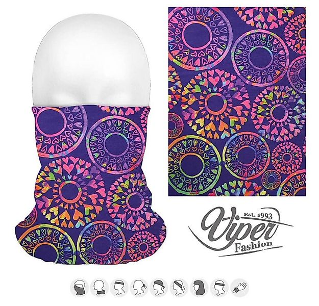 Tini - Shirts Multifunktionstuch Multi Loop Tuch Lila mit bunten Kreisen, H günstig online kaufen