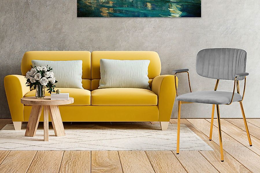 Kayoom 4-Fußstuhl "Stuhl Kian 225 2er-Set, Gestell aus Edelstahl, Rückenpol günstig online kaufen