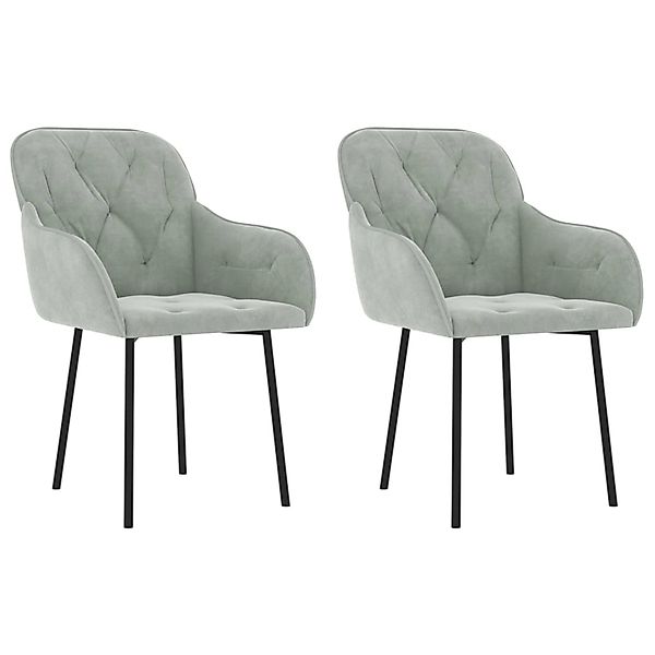 vidaXL Esszimmerstühle 2 Stk Hellgrau Samt 344845 günstig online kaufen