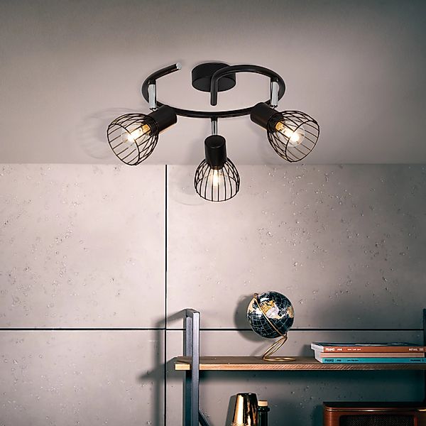 Brilliant Deckenstrahler Blacky, ohne Leuchtmittel, Spotspirale 3flg schwar günstig online kaufen