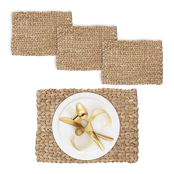 relaxdays Platzset Eckige Tischsets 4er Set günstig online kaufen