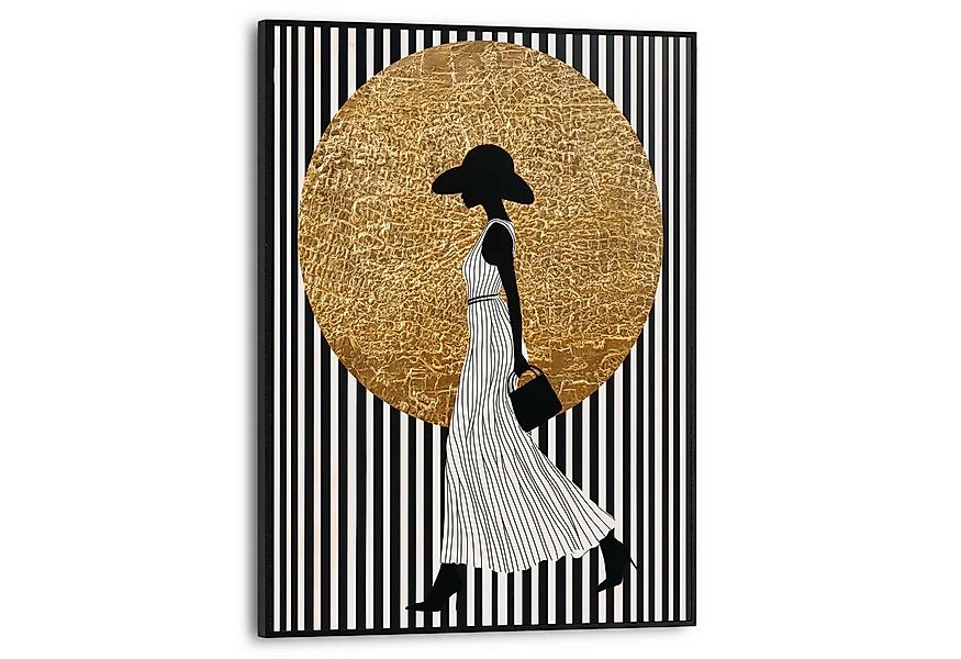 Reinders! Poster Walking Lady, Wohnzimmer - Dame - Streife - Schwarz-Weiß - günstig online kaufen