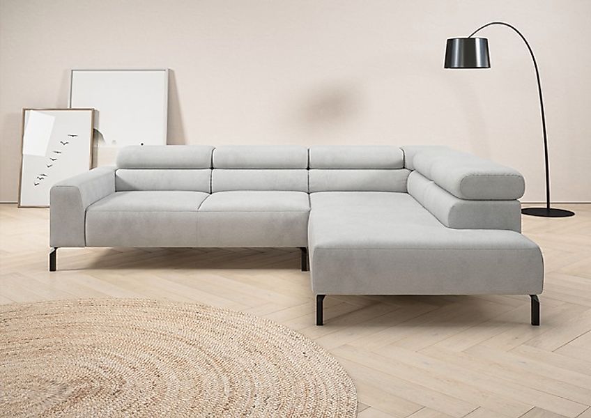 Places of Style Ecksofa »Antonelli, L-Form, inkl. Kopfteilverstellung, Brei günstig online kaufen