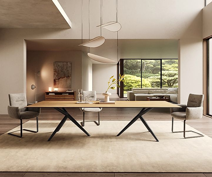 Esstisch Edge 300x100 Keramik Laminam® Sabbia Eichefarbig Estelar rund Meta günstig online kaufen