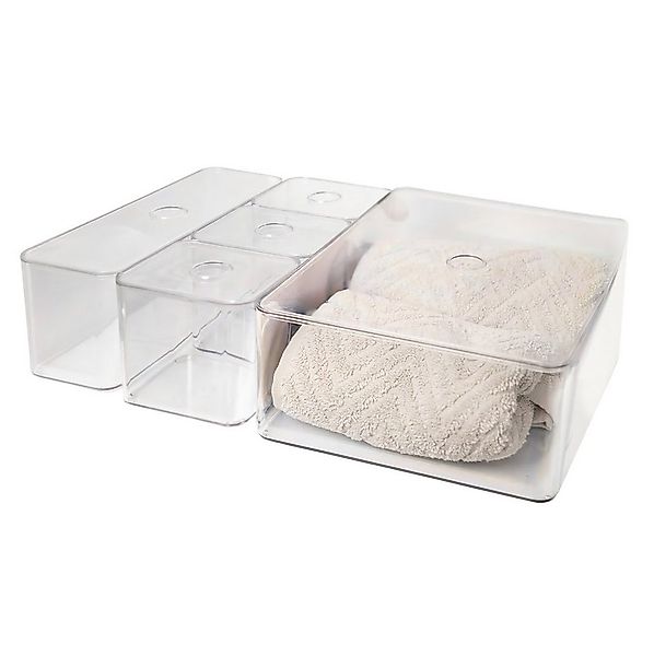 Spetebo Aufbewahrungsbox Badezimmer Organizer transparent (Set Boxen, 5 St. günstig online kaufen