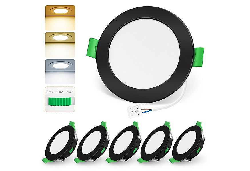 ALUSSO LED Einbaustrahler 6er-Set, Decken Leuchte, Flach Strahler für Bad, günstig online kaufen