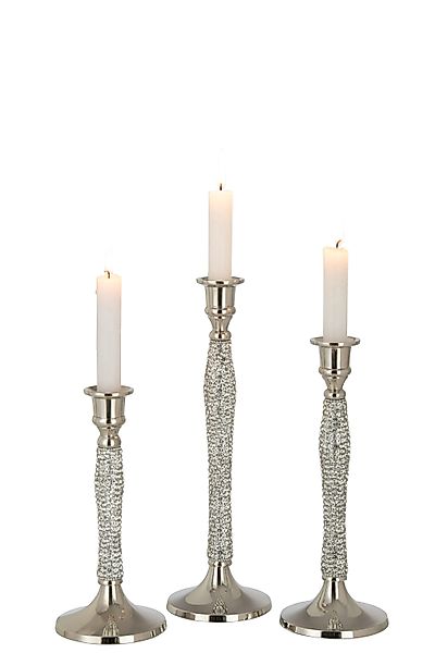 J-line Kerzenhalter Kerzenhalter Diamant Aluminium Silber günstig online kaufen