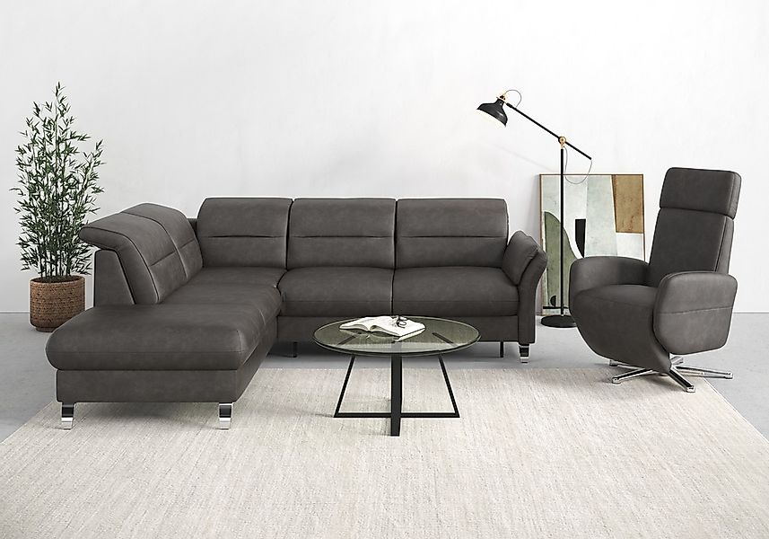 sit&more Ecksofa "Grenoble L-Form mit Federkern" wahlweise mit Bettfunktion günstig online kaufen