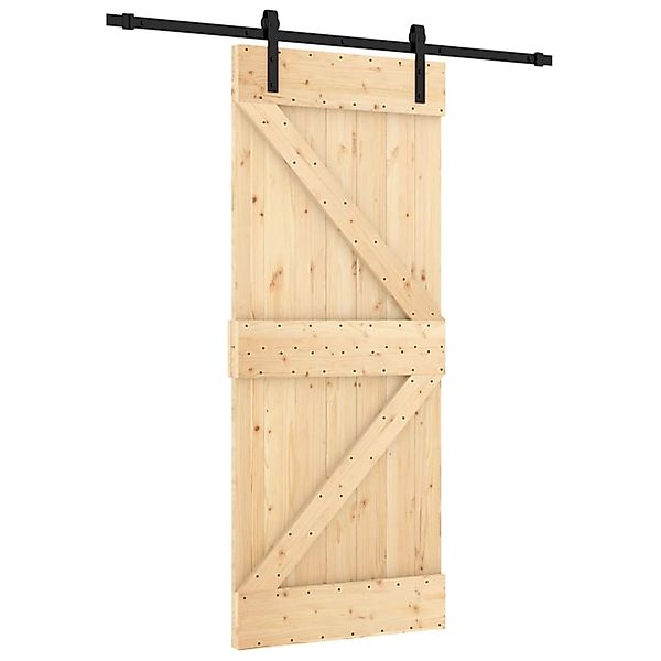 vidaXL Schiebetür mit Beschlag 85x210 cm Massivholz Kiefer 3202970 günstig online kaufen