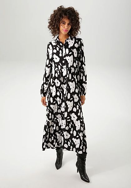 Aniston CASUAL Maxikleid, mit kontrastfarbigen Blumendruck - NEUE KOLLEKTIO günstig online kaufen
