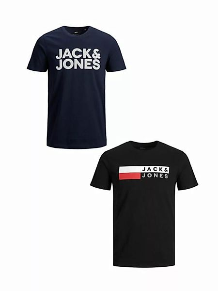 Jack & Jones T-Shirt 2er-Set Plus Size T-Shirt Logo (2-tlg) 4831 in Blau-We günstig online kaufen