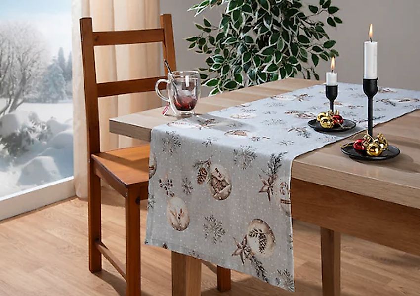 HOME WOHNIDEEN Tischläufer »FELIZ NAVIDAD« Tischläufer, Dekostoff bedruckt günstig online kaufen