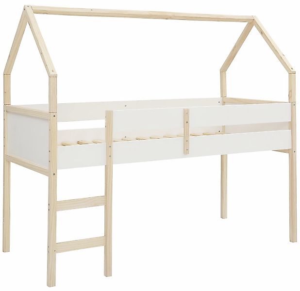 OTTO home Hochbett "Janne" Kiefernholz, Einzelbett, inklusive Holzleiter, L günstig online kaufen