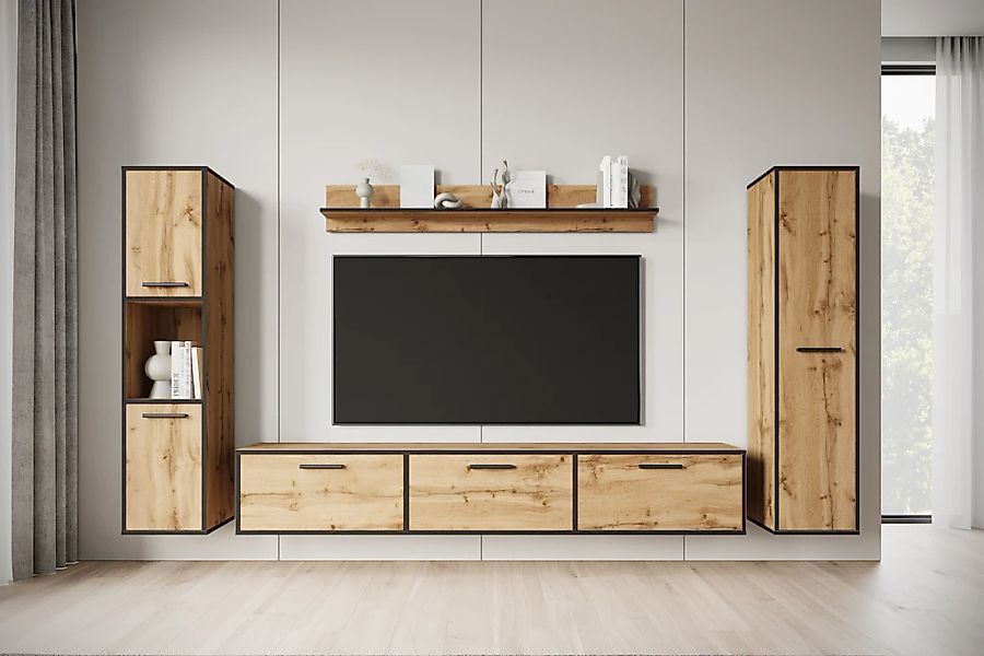 Home affaire Wohnwand "BOGOTA XL, Vitrine Türanschlag links/rechts wechselb günstig online kaufen