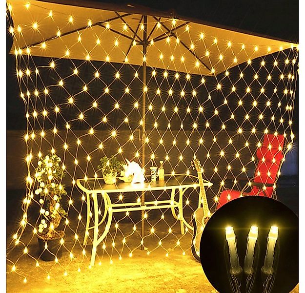 Rosnek Lichternetz Lichtervorhang mit Stecker, 8 Modi, Speicherfunktion, 31 günstig online kaufen