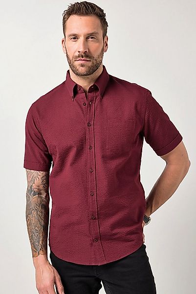 JP1880 Kurzarmhemd Seersucker-Hemd Halbarm Buttondown-Kragen günstig online kaufen