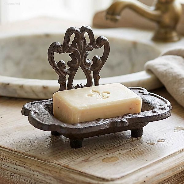 Seifenschale Nostalgie Seifenhalter Gusseisen Antik-Braun günstig online kaufen
