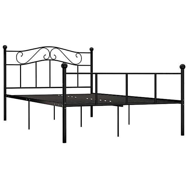 vidaXL Bettgestell, Bettrahmen Schwarz Metall 140×200 cm günstig online kaufen