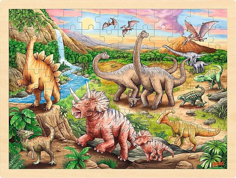 Gollnest & Kiesel Puzzle Einlegepuzzle Dinosaurierwanderung, 96 Puzzleteile günstig online kaufen